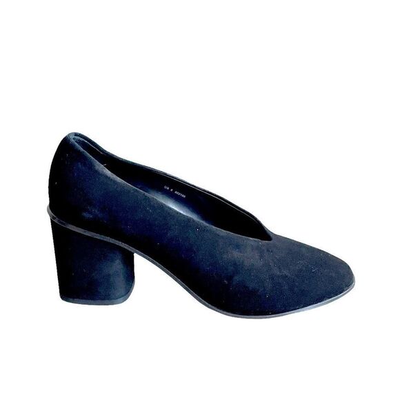 Cos Black Suede Pointy Toe Block Heel Pumps 39 - Picture 8 of 16